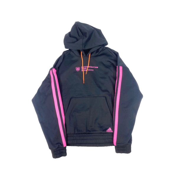 Poleron con Capucha Adidas Negra Fucsia Estampado Motivacional