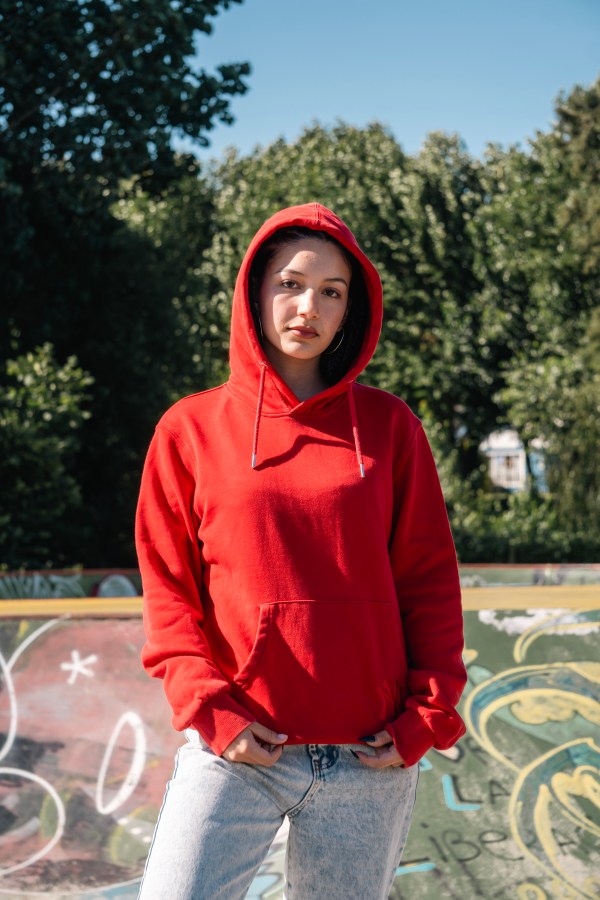 Poleron MLB Logo Script Espalda Roja