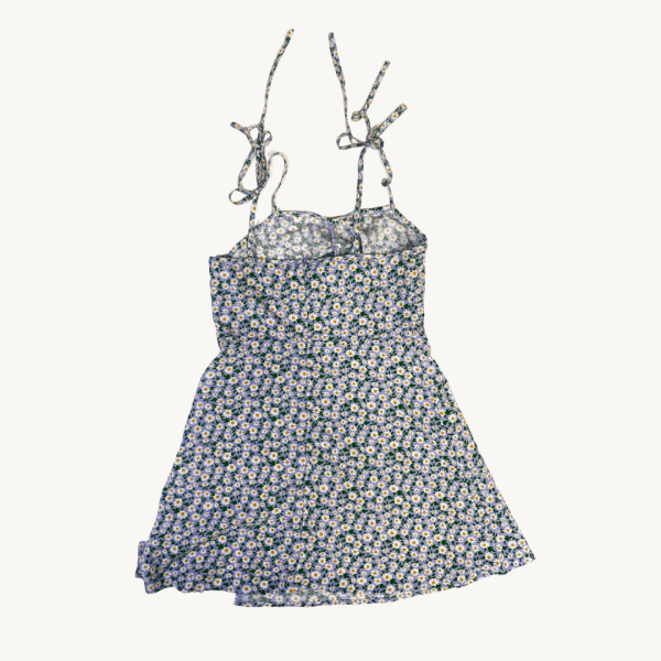 Vestido Corto de Tirantes con Estampado de Margaritas